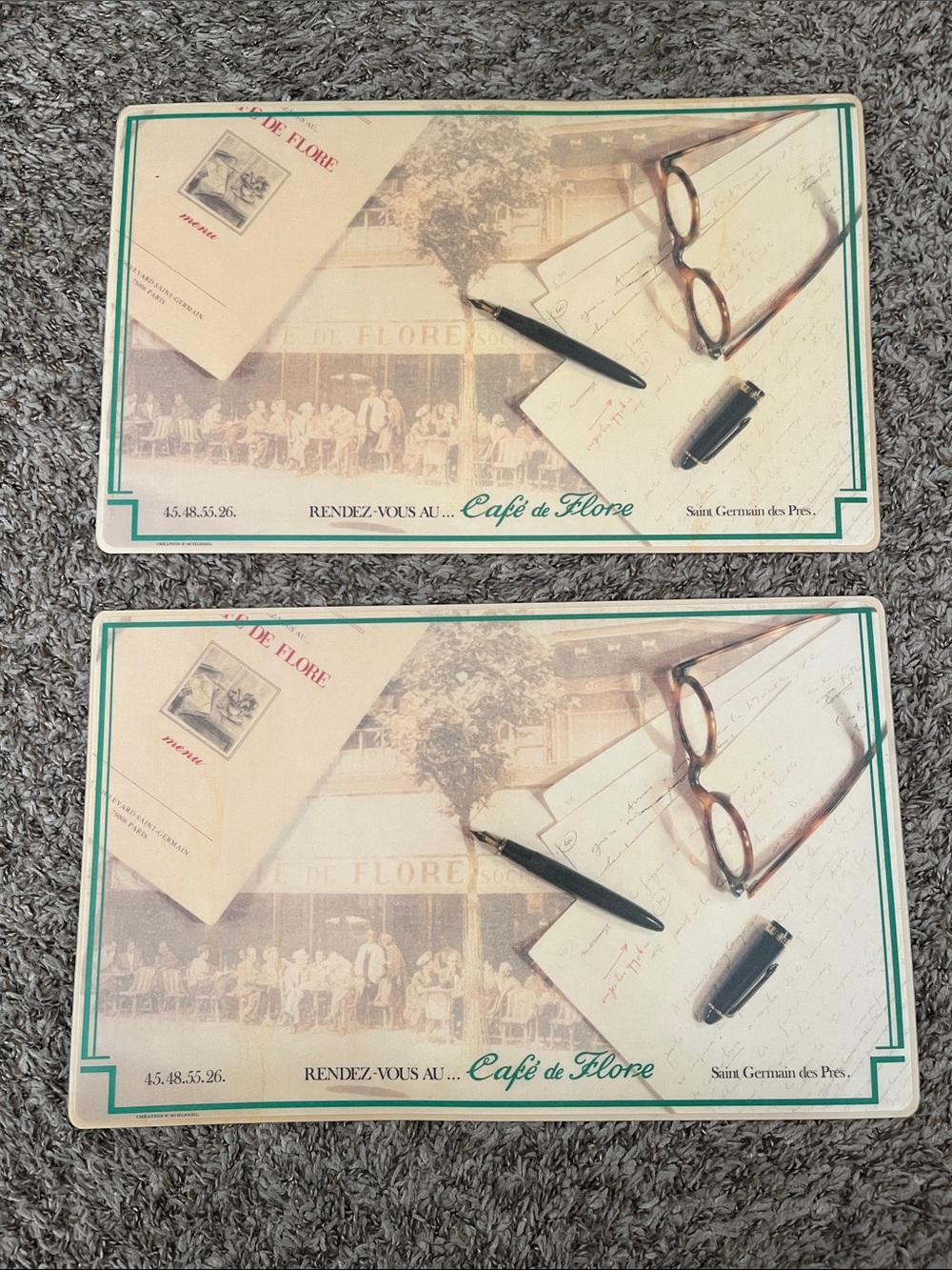 Cafe de Flore placemats